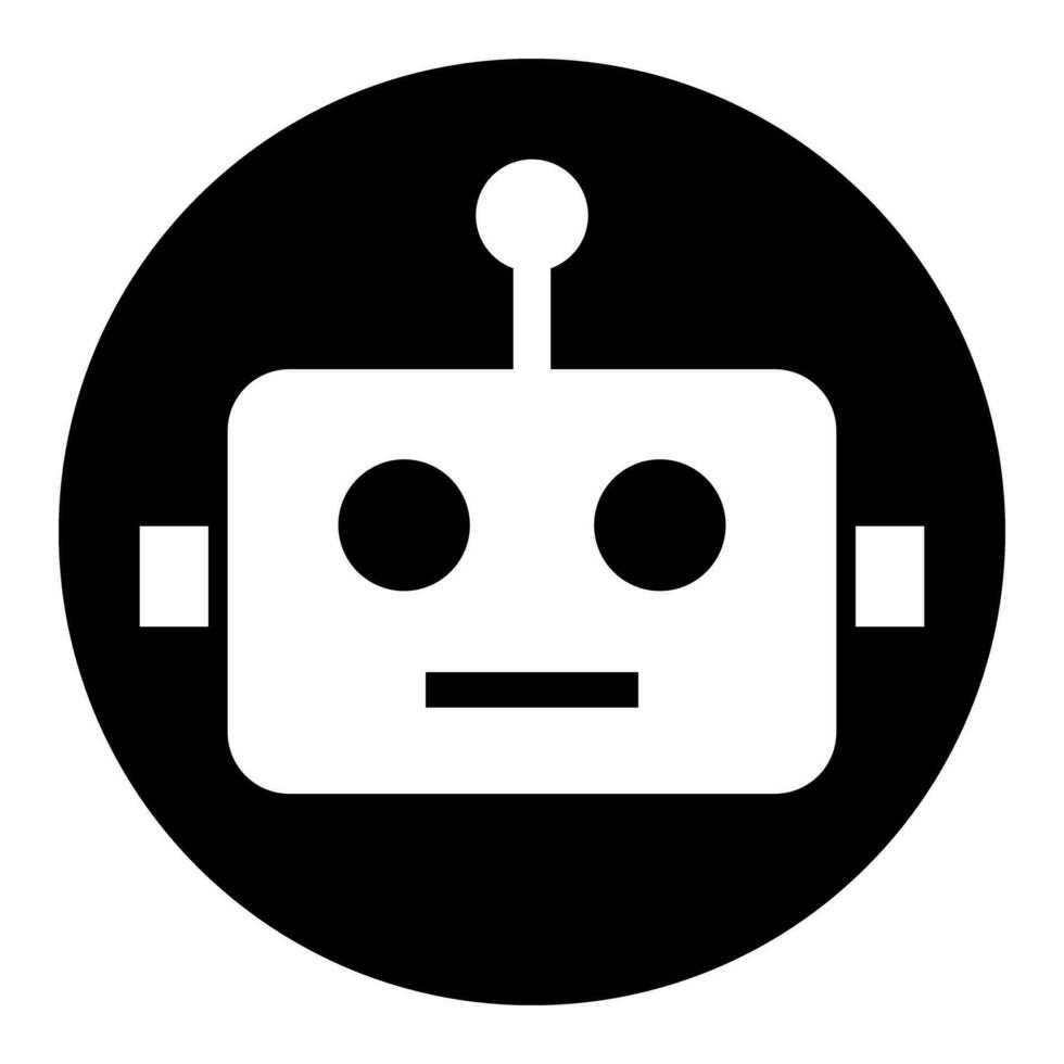 redondo robot botón icono. vector. vector