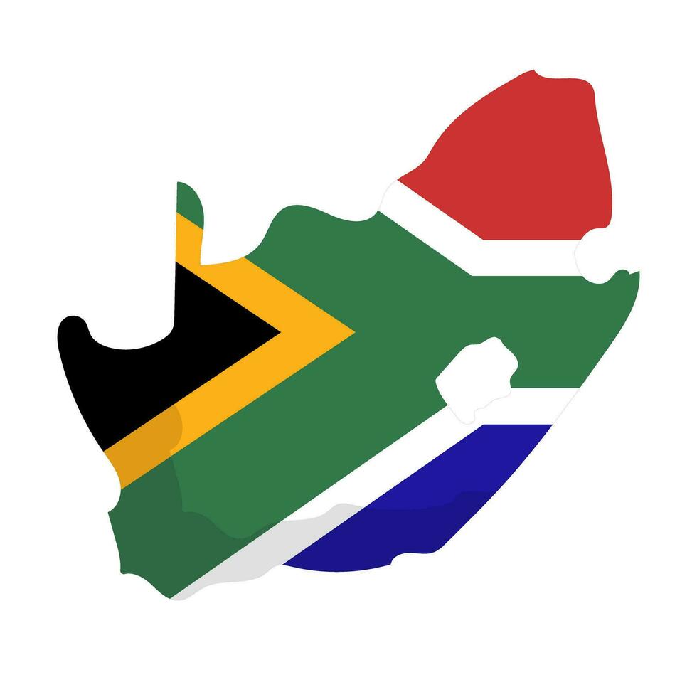 Flat design South African flag map icon. Vector. vector