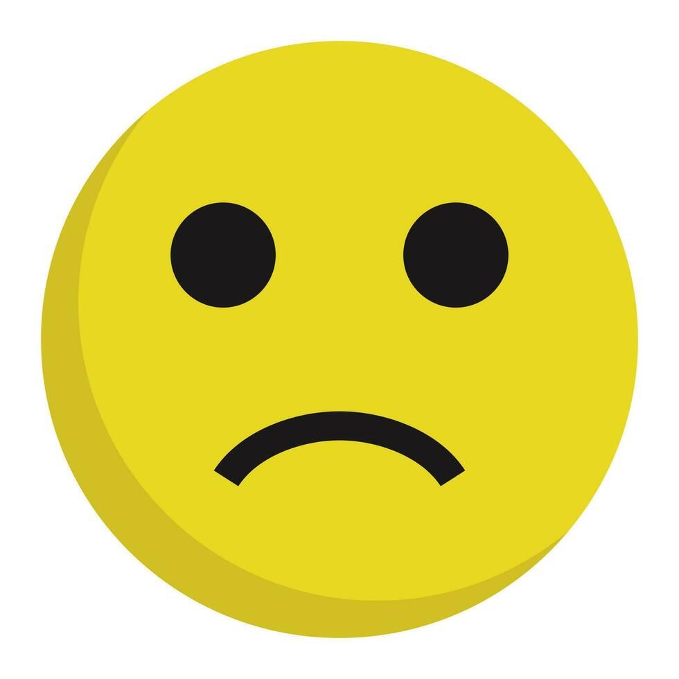 Flat design troubled face icon. Vector. vector