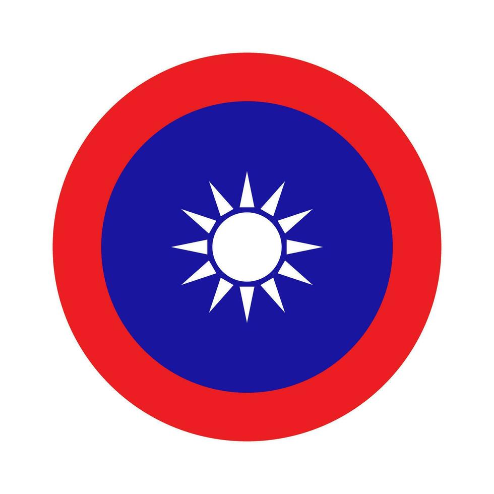Simple round Taiwan flag icon. Vector. vector