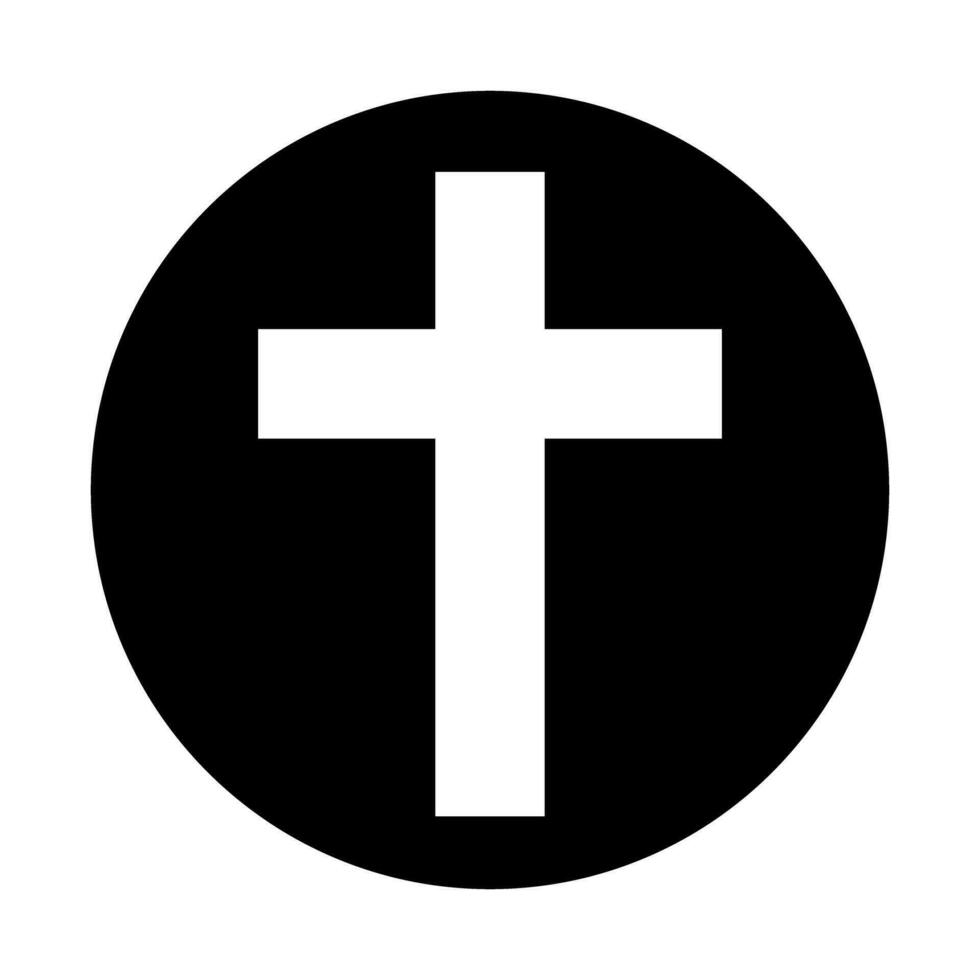 Circle Christian cross silhouette icon. Christian symbol. Vector. vector