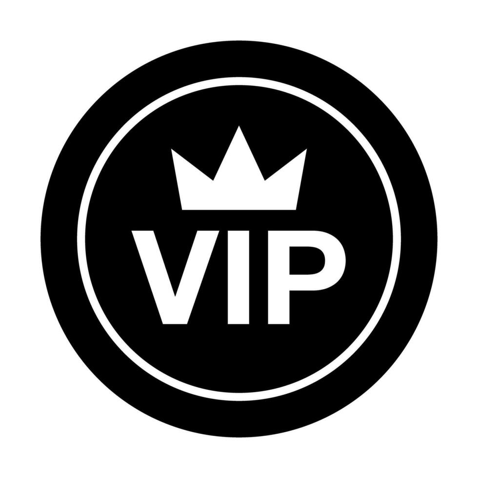 Round VIP silhouette icon. Vector. vector