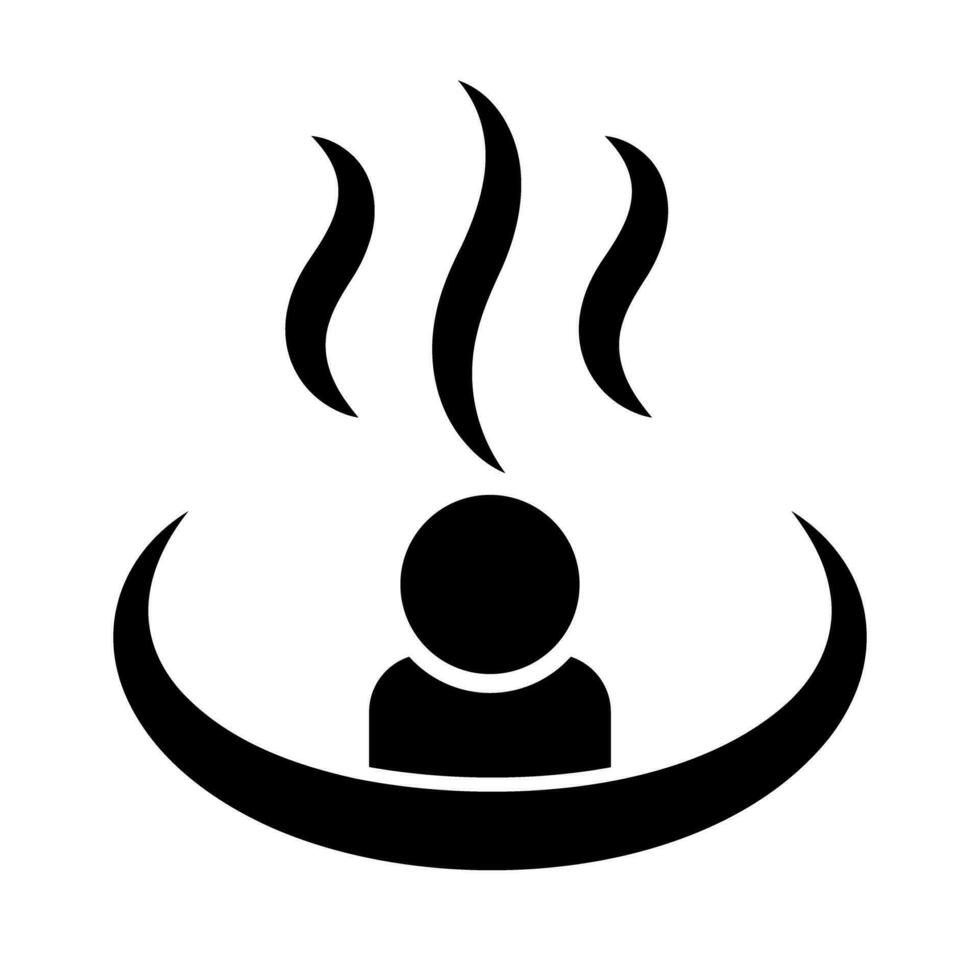 Person in hot spring silhouette icon. Vector. vector