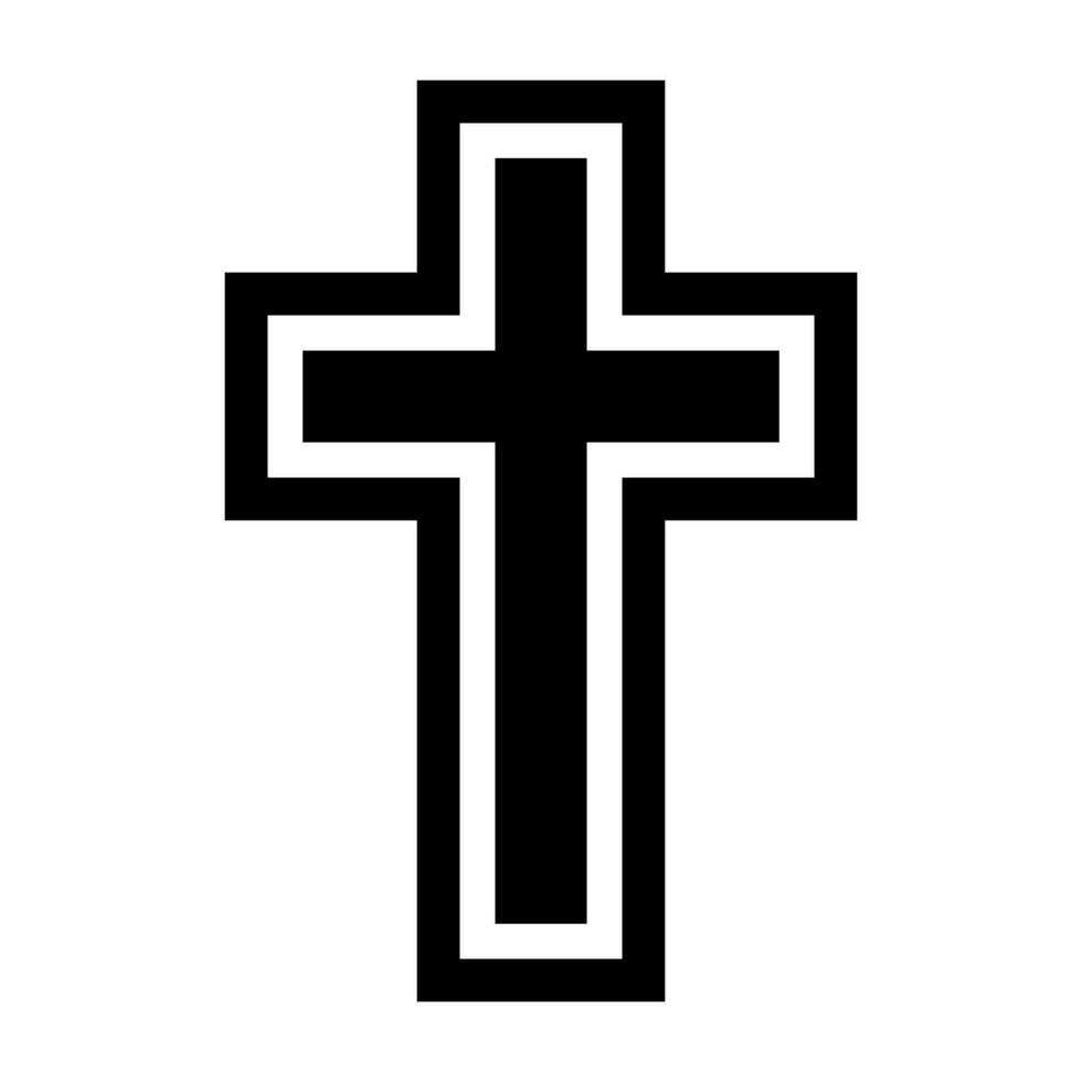Modern Christian cross silhouette icon. Vector. vector