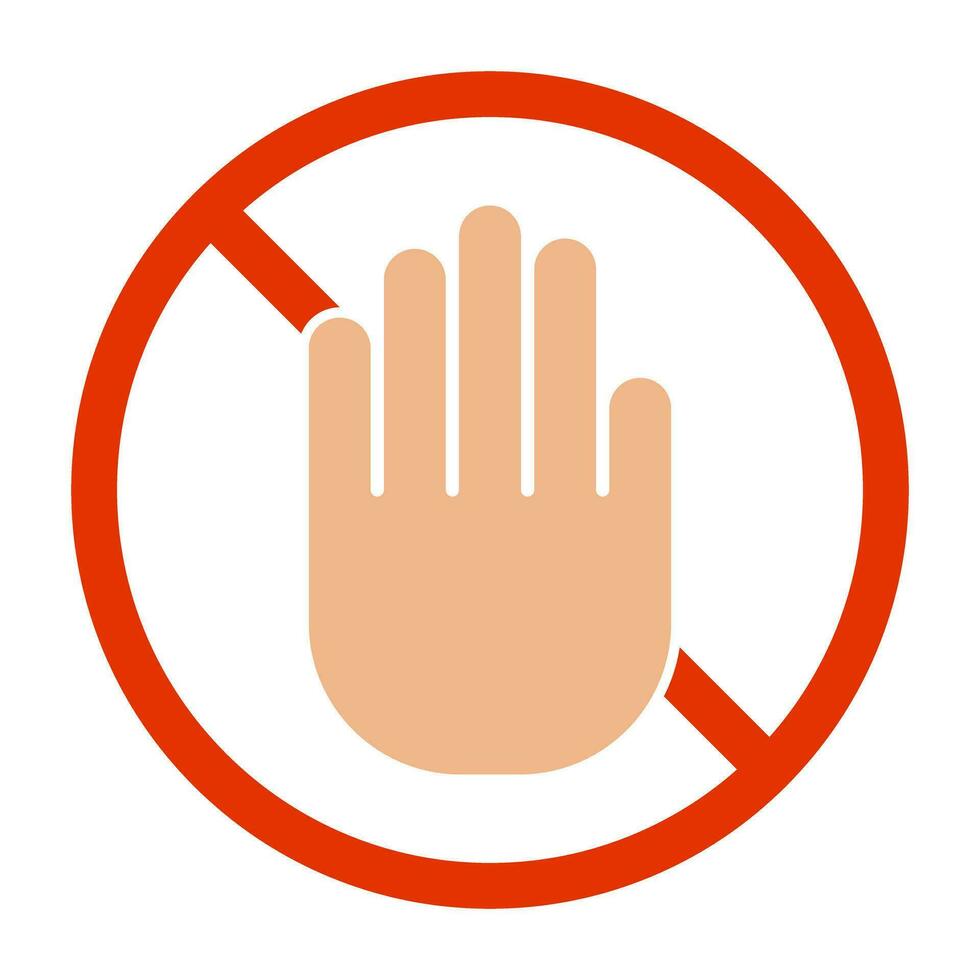 Flat design stop hand icon. Prohibition and restrictions. Vector. vector