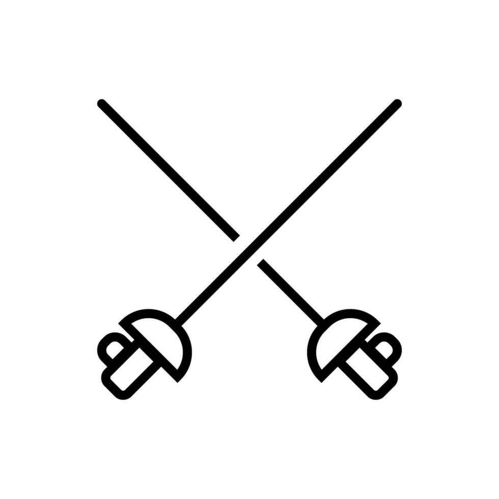 Crossed fencing epee icon. Vector. vector