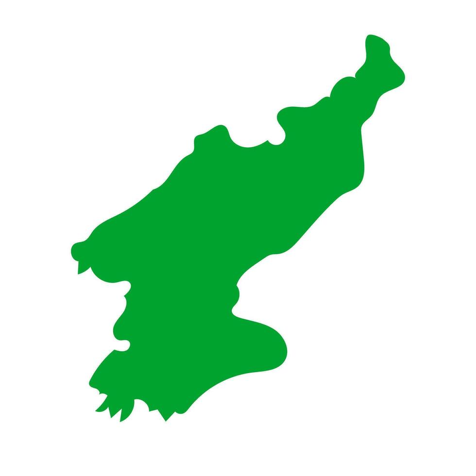 verde norte coreano mapa icono. vector. vector