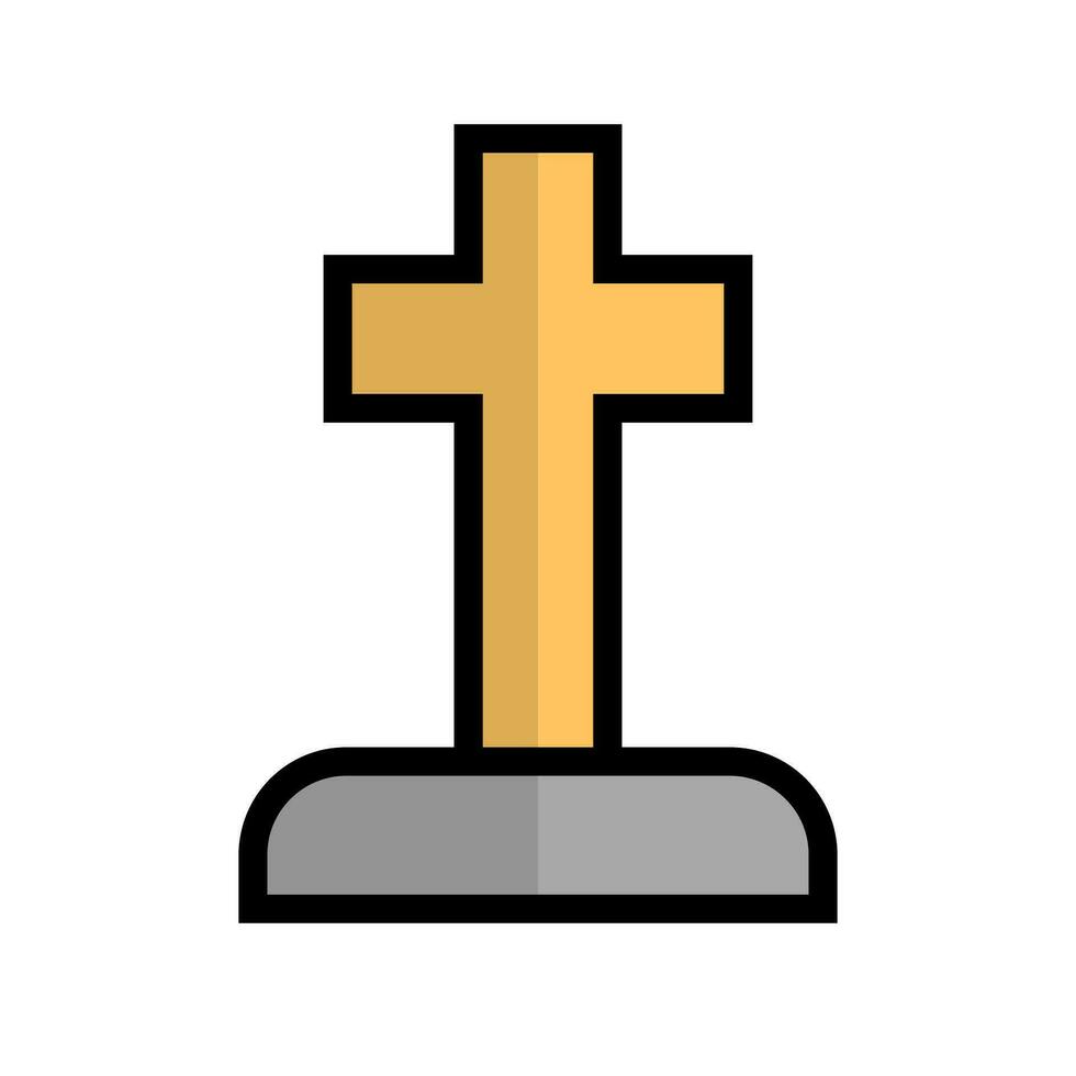 plano diseño cristiano tumba icono. vector. vector