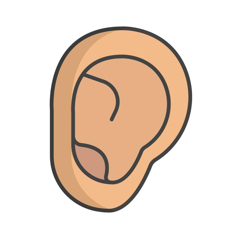 Flat design ear icon. Vector. vector