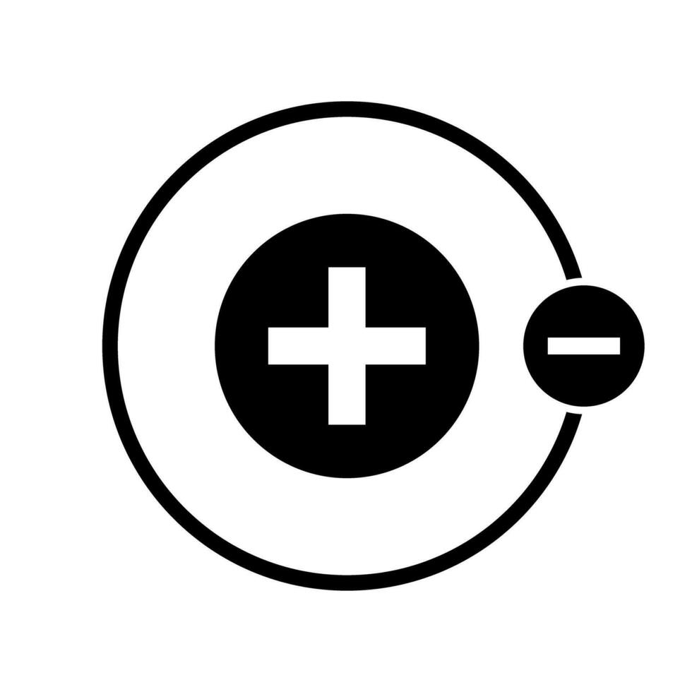 Electron and proton silhouette icons. Science. Vector. vector