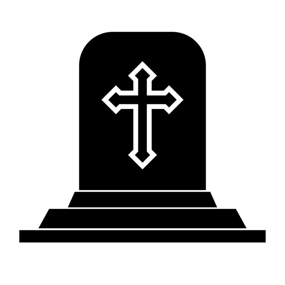 Christian cross engraved tomb. Vector. vector