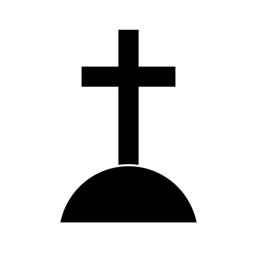 cristiano tumba silueta icono. cementerio. vector. vector