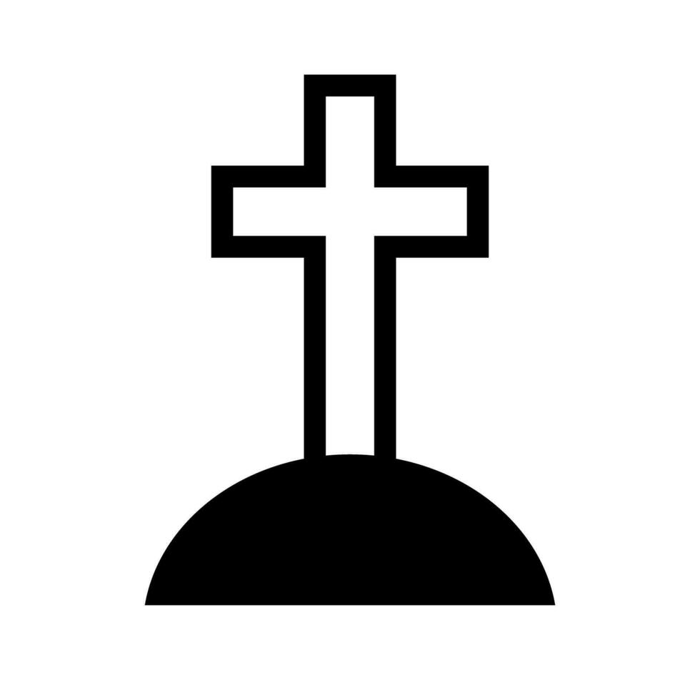 Simple Christian cross grave icon. Vector. vector