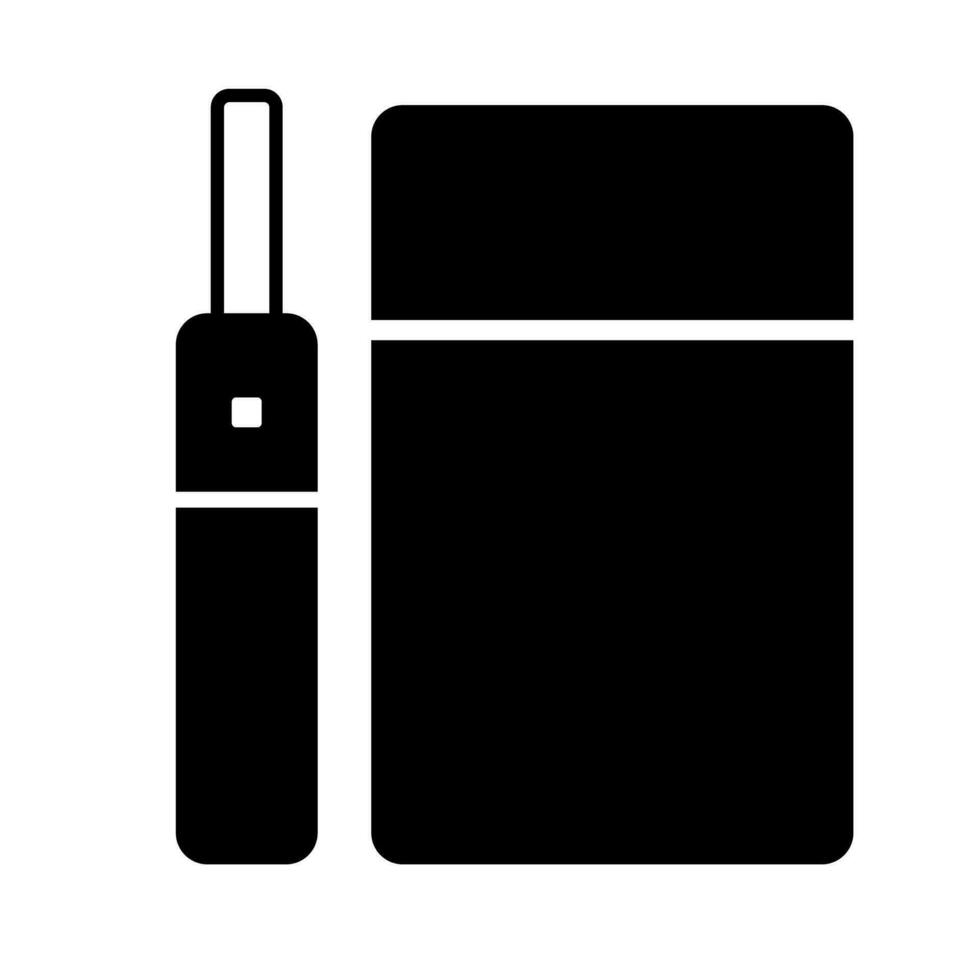 Electronic cigarette and electronic cigarette case silhouette icon. Vector. vector