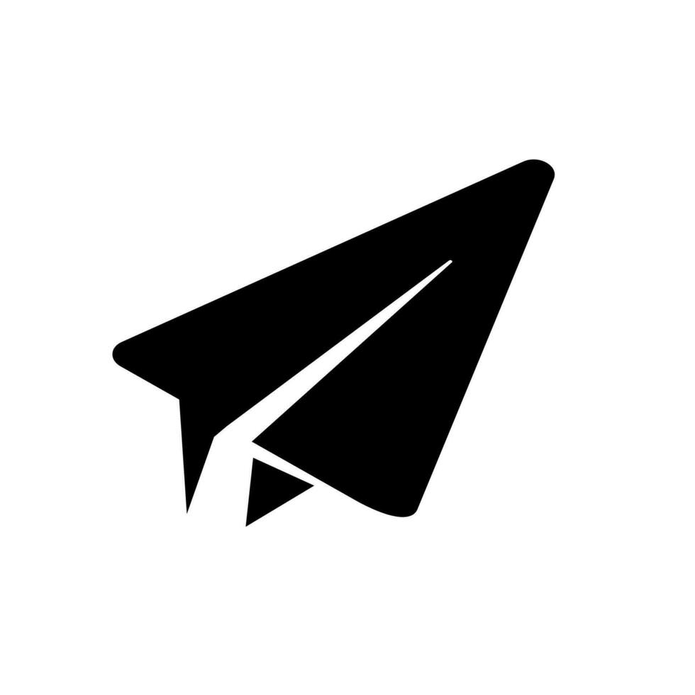 Paper airplane silhouette icon. E-mail send silhouette. Vector. vector