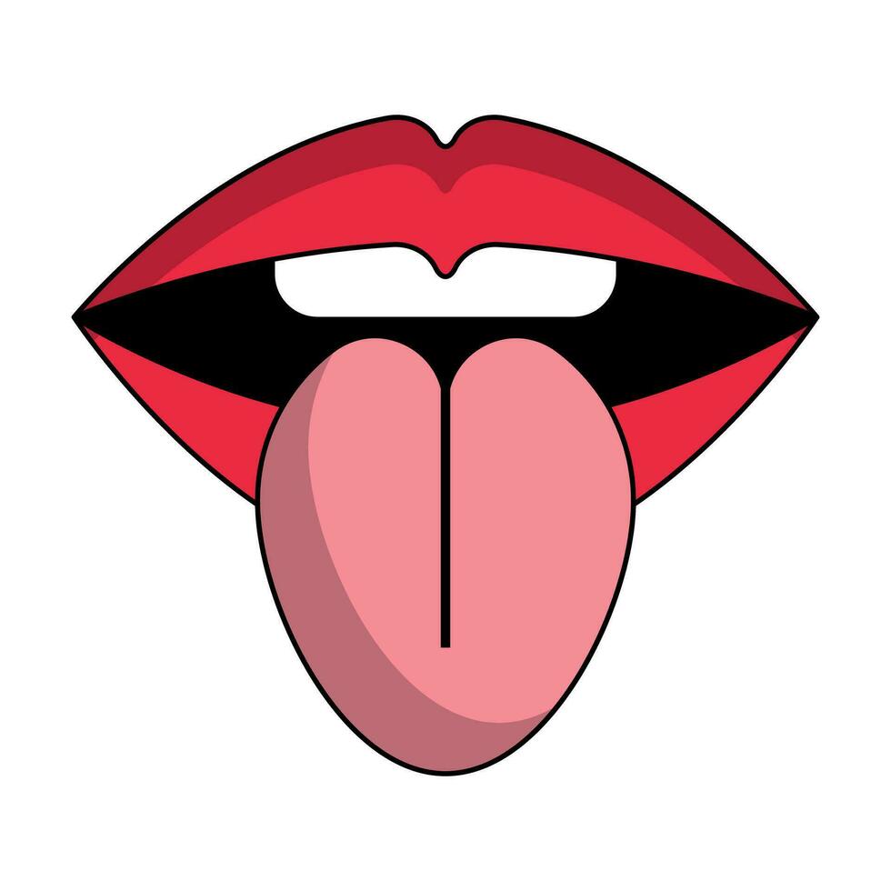 Tongue sticking out mouth icon. Vector. vector