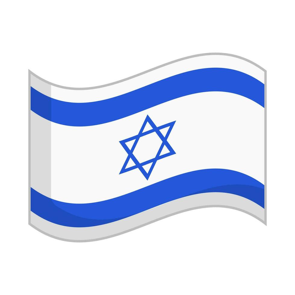 Fluttering Israeli flag icon. Vector. vector