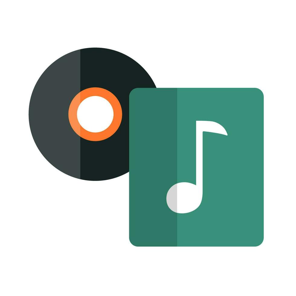 Flat design music album icon. cd and album. Vector. vector