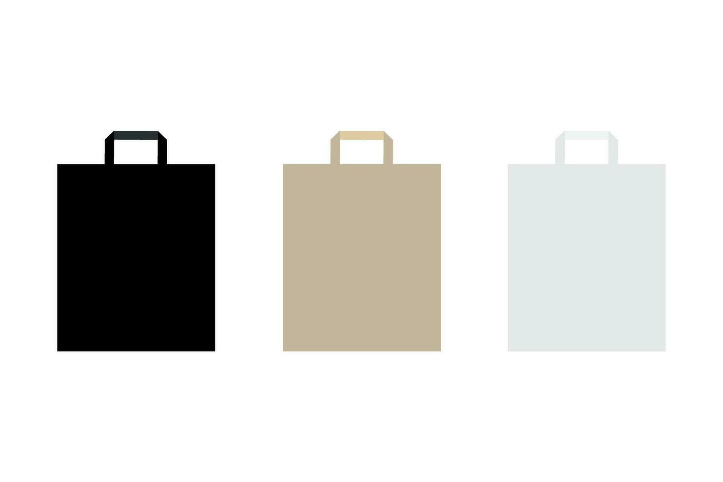 White, Black And brown Paper Bag. EPS10 Vector