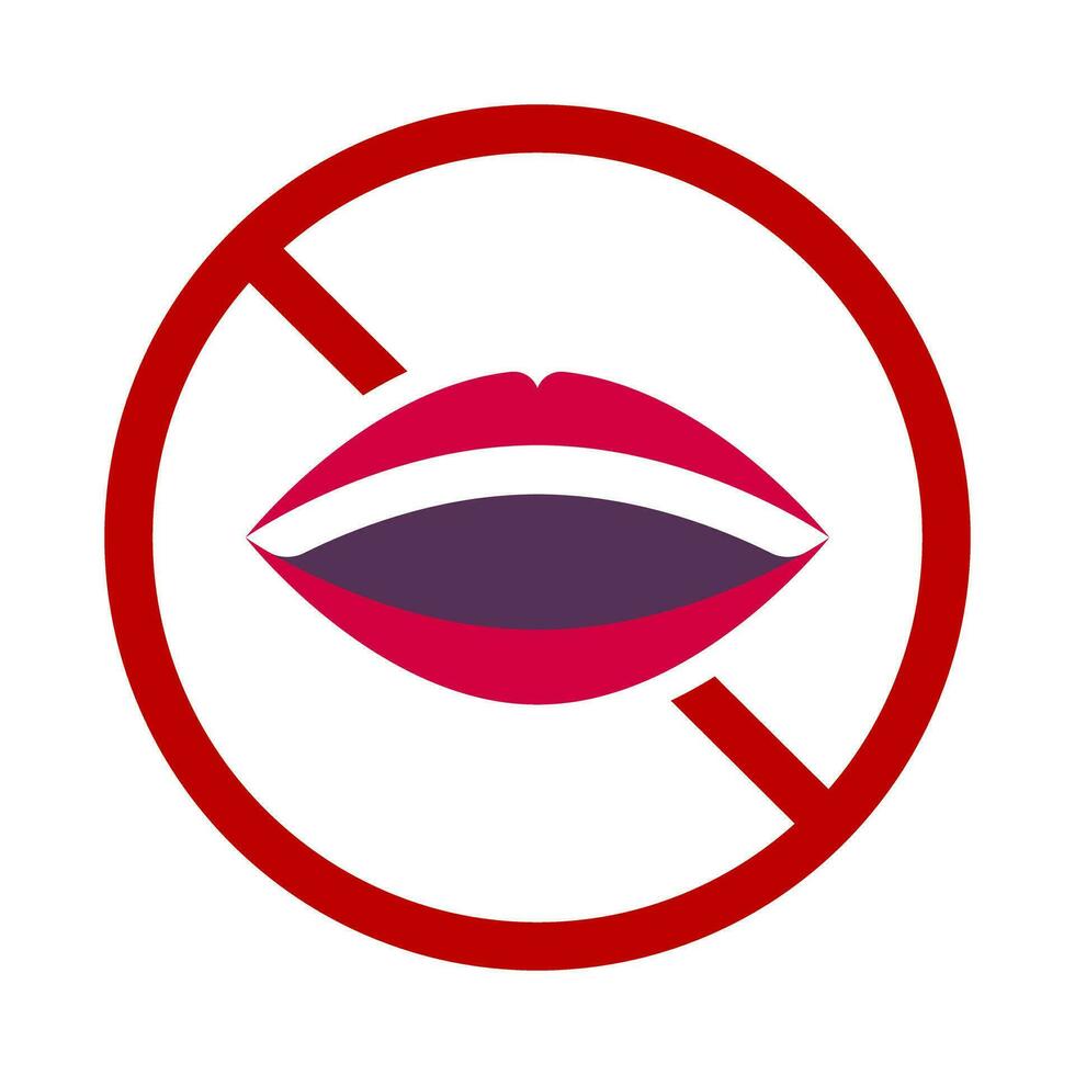 Mouth icon of Please do not talk. Vector. vector