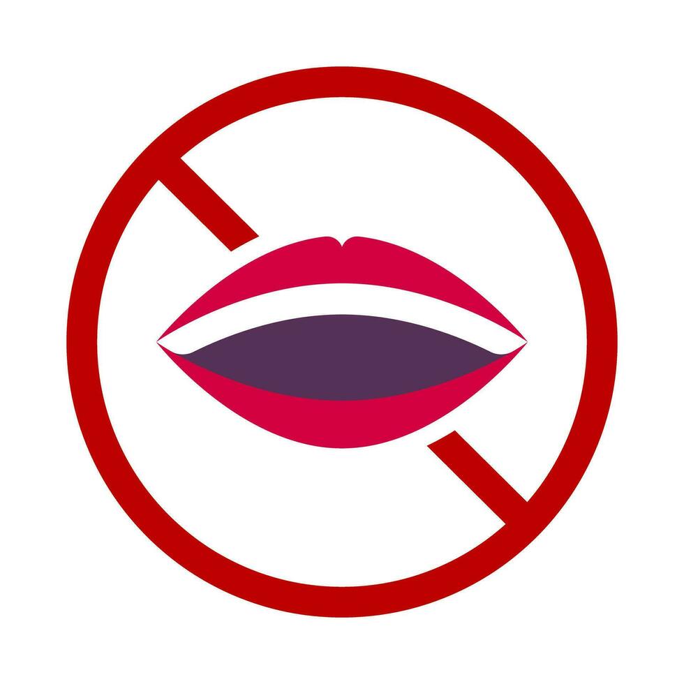 Mouth icon of Please do not talk. Vector. vector