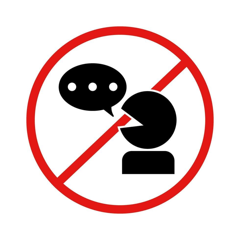 Simple conversation prohibition icon. Vector. vector