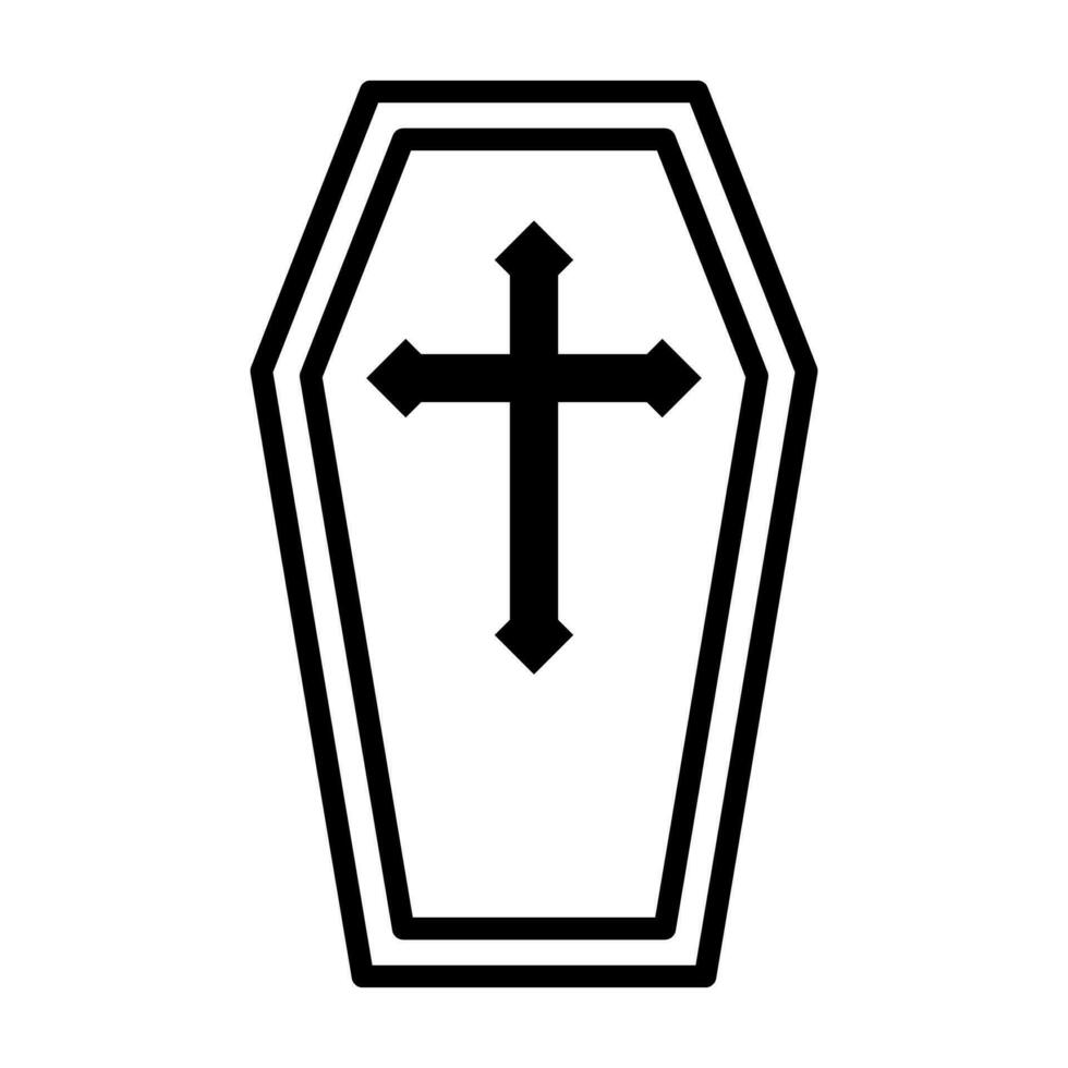 Simple Halloween Christian coffin icon. Vector. vector
