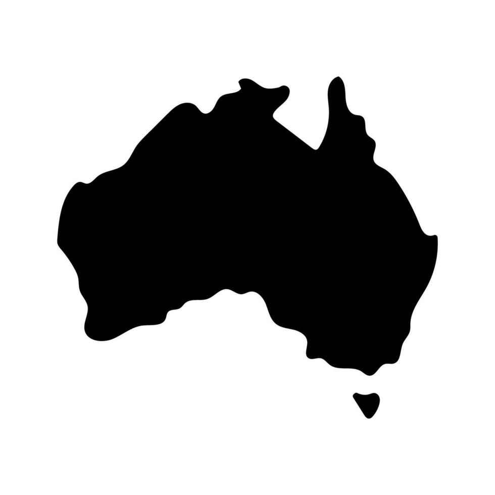 Australia continente mapa silueta icono. vector. vector