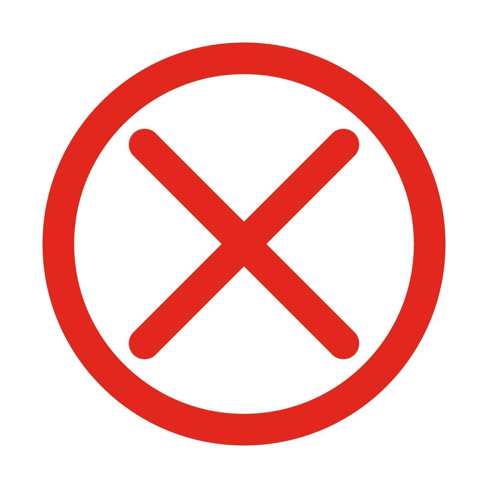 Cross mark button icon. Close. Vector. vector