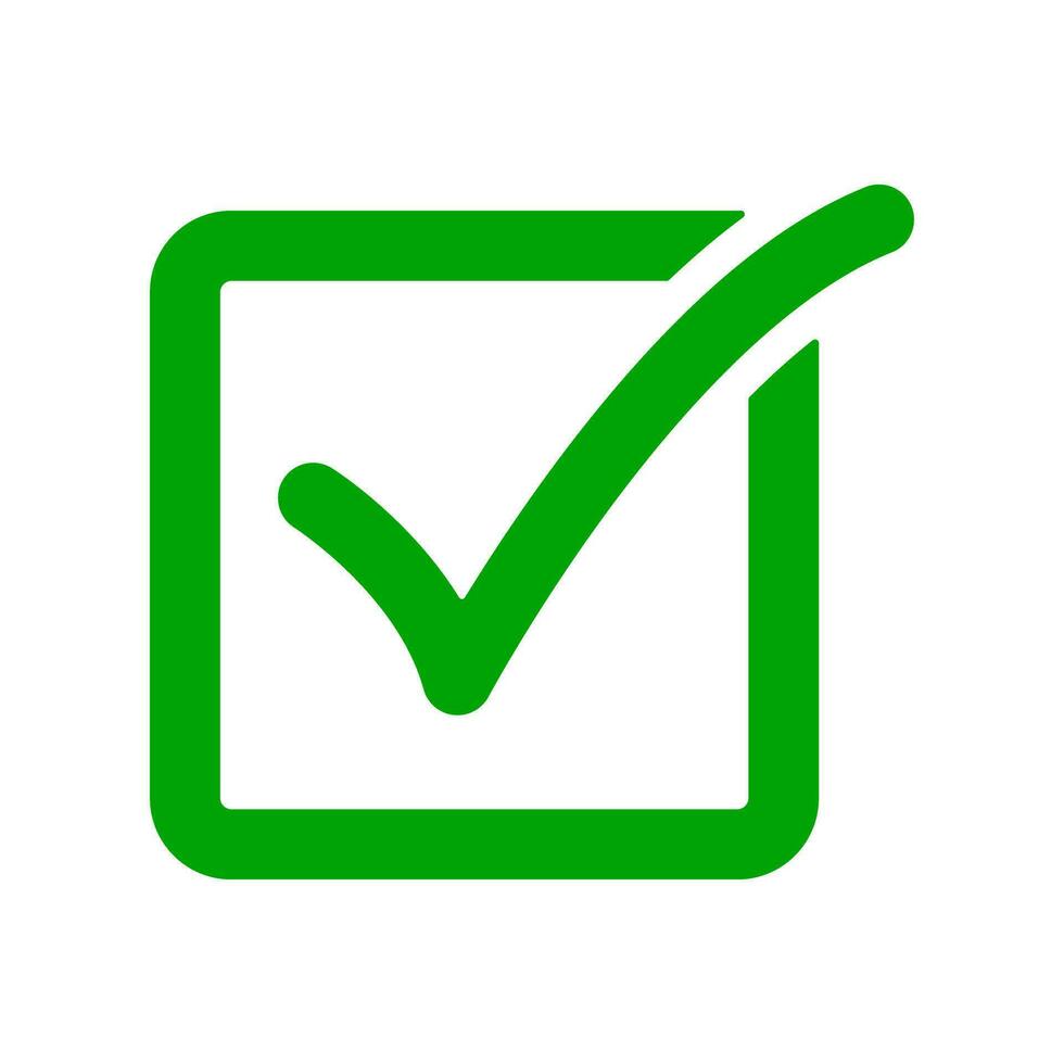 enfatizado verde cheque caja icono. vector. vector