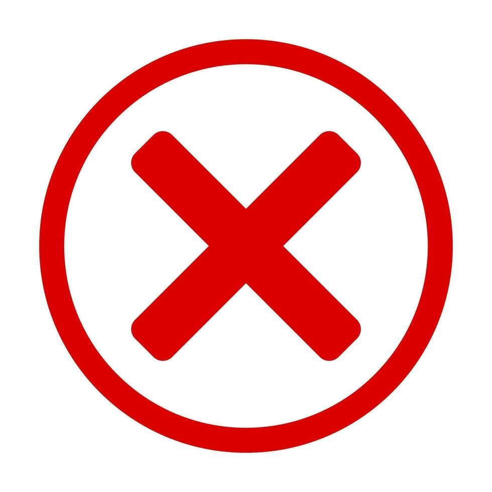 Cross mark button icon. Close button. Ban. Vector. vector