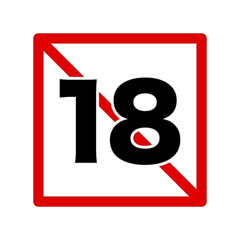 Under 18 years old restriction icon. Age limit. Vector. vector