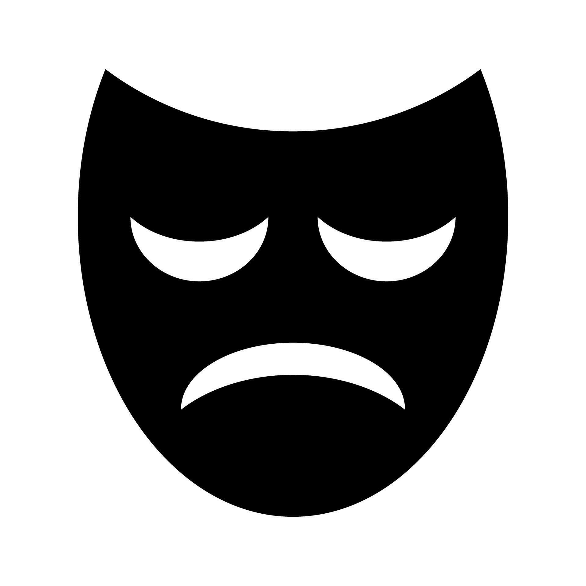 Sad face mask silhouette icon. Vector. 34371046 Vector Art at Vecteezy