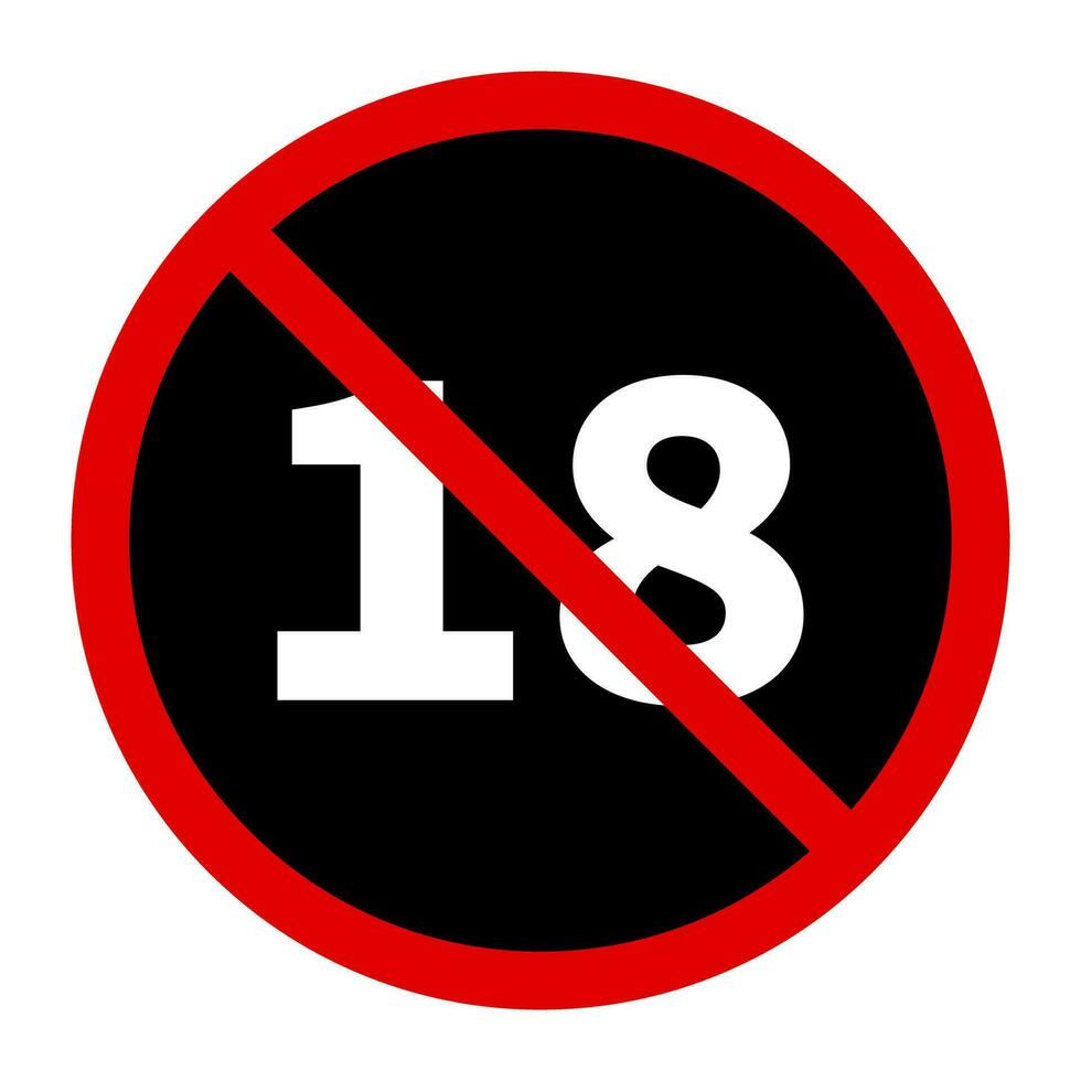 Under 18 years old restricted icon. Vector. vector