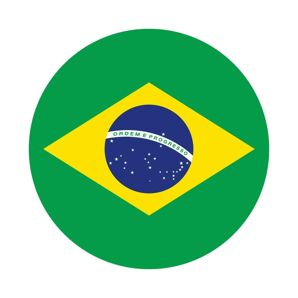 Round Brazilian flag icon. Vector. vector