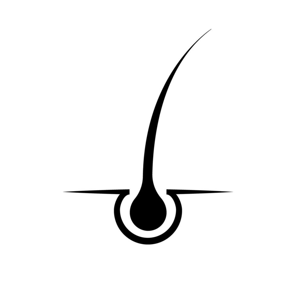 Simple hair root and hair icon. Vector. vector