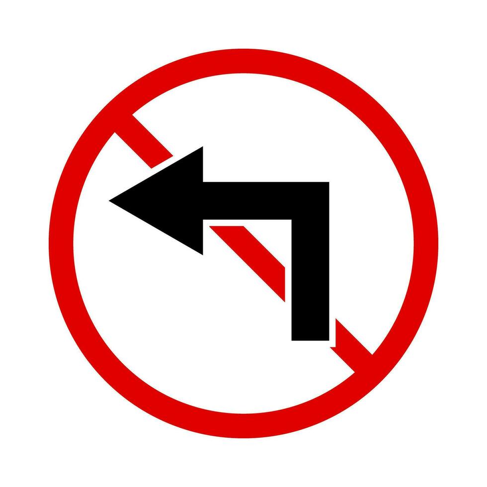 No left turn road sign. Vector. vector