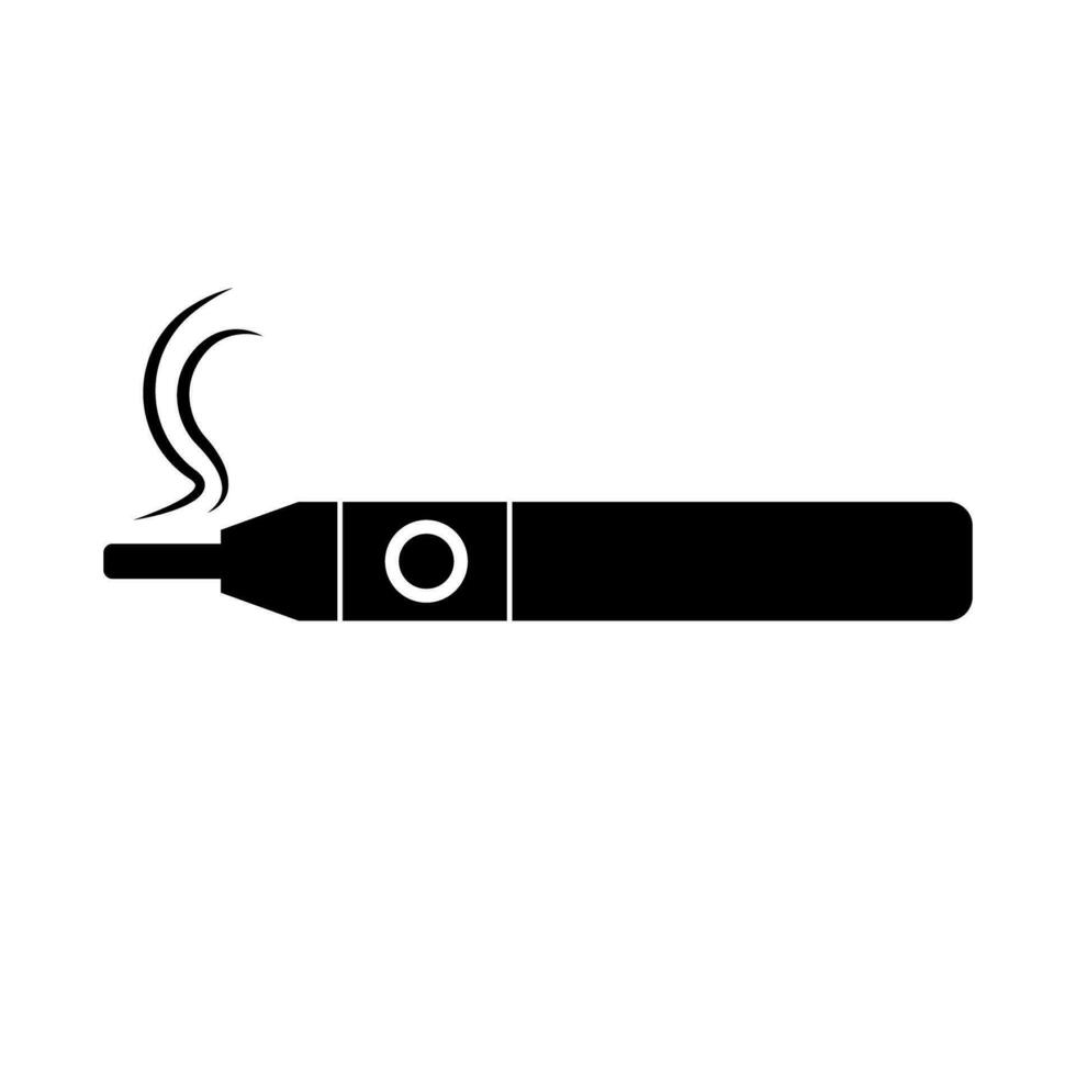 Electronic cigarette vaping silhouette icon. Vector. vector