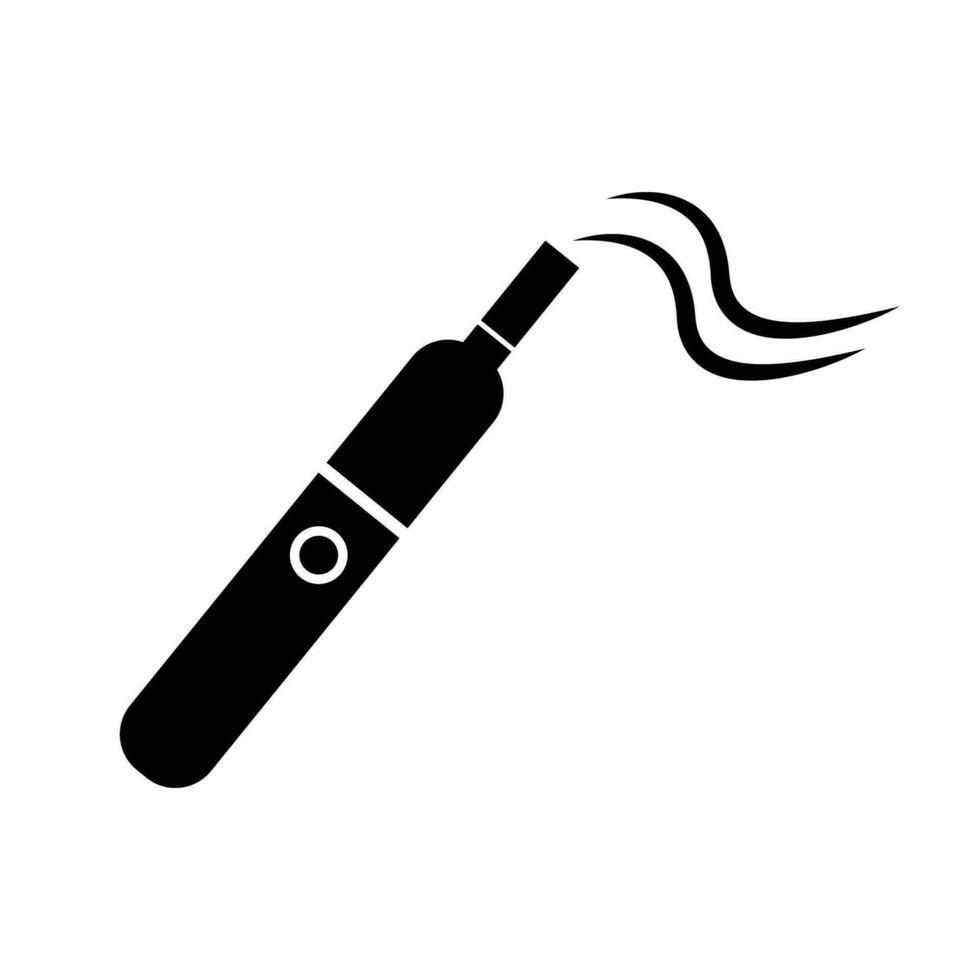 Electronic cigarette and smoke silhouette icon. Vape pen and smoke silhouette icon. Vector. vector