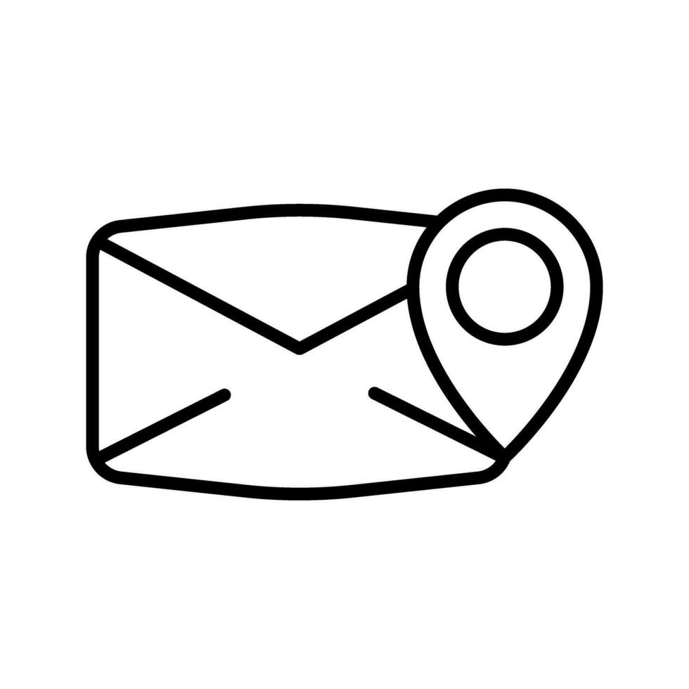 envelope mail with location pin icon vector