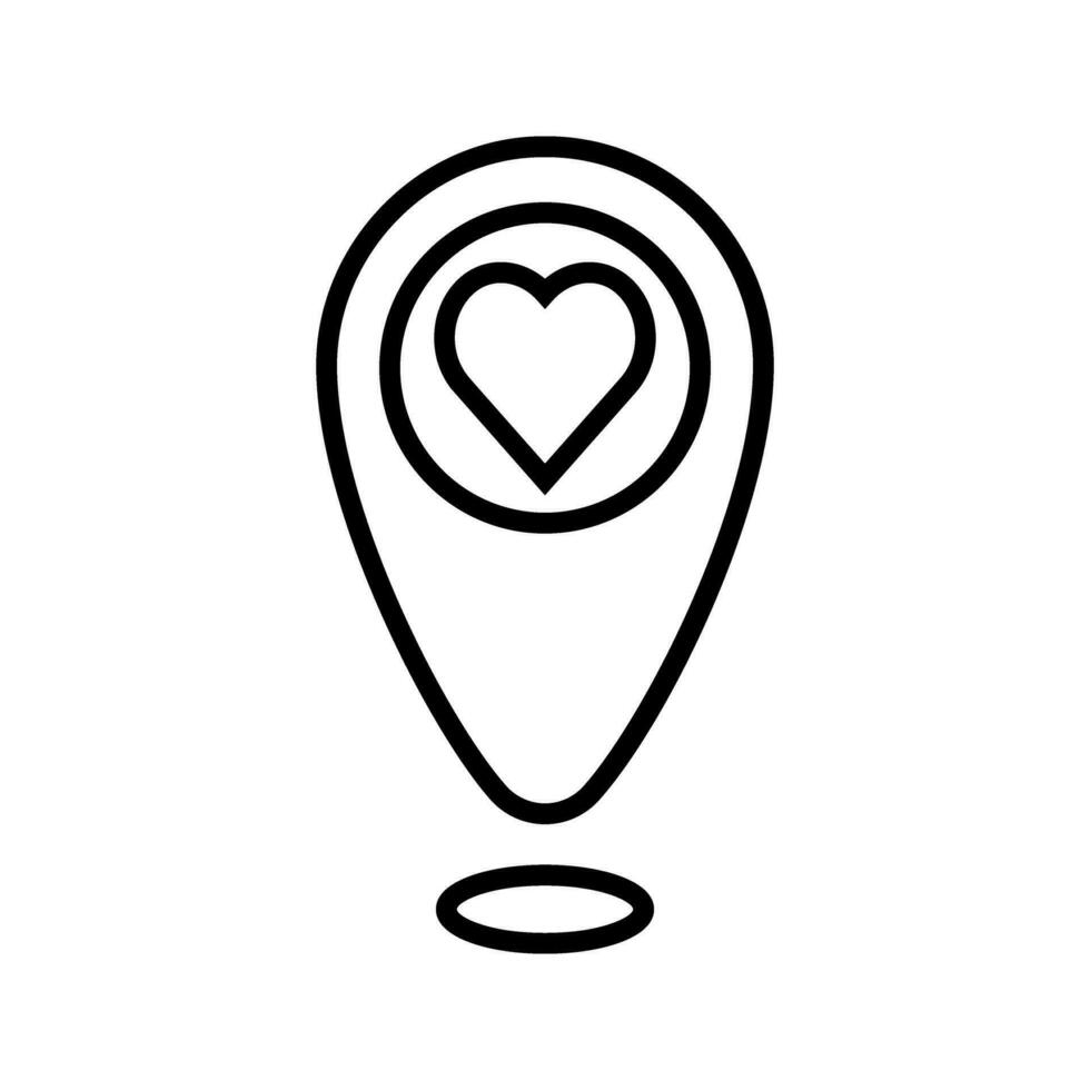 location pin with heart symbol icon vector