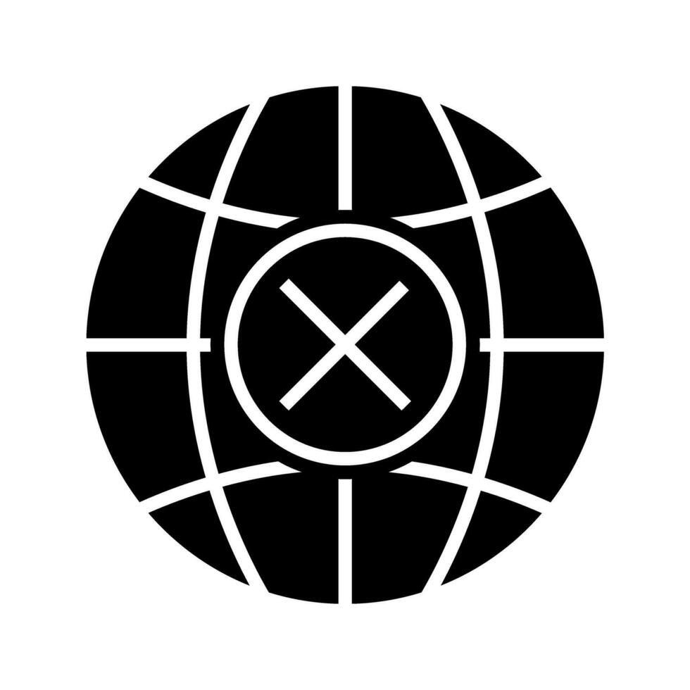 globe with cross symbol icon vector