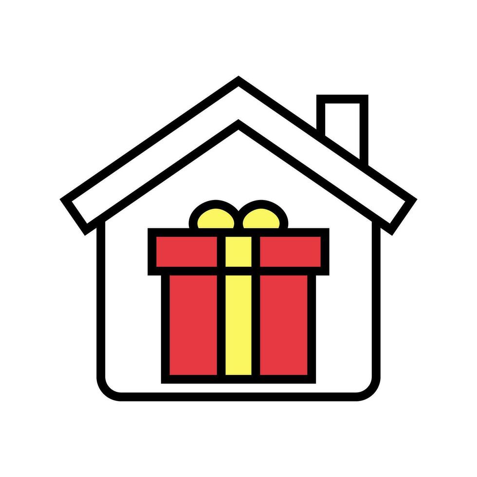 gift house icon vector