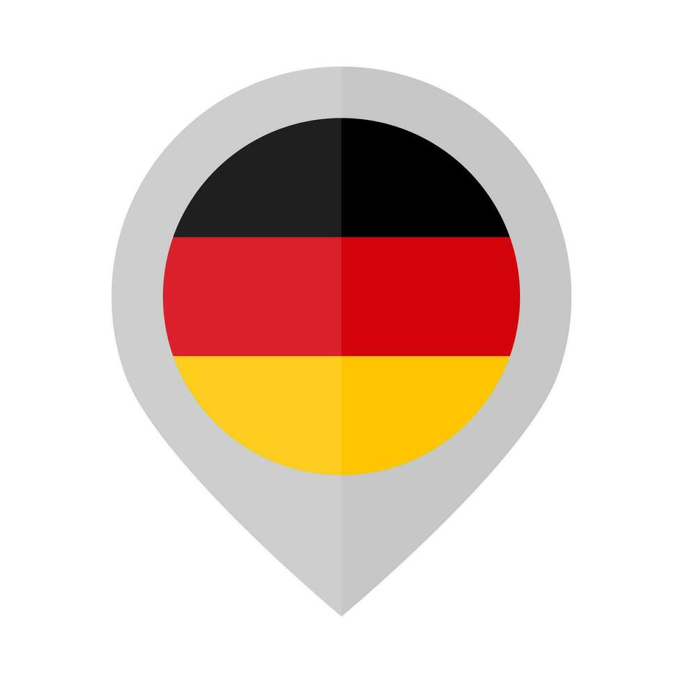 plano diseño alemán bandera mapa alfiler icono. vector. vector