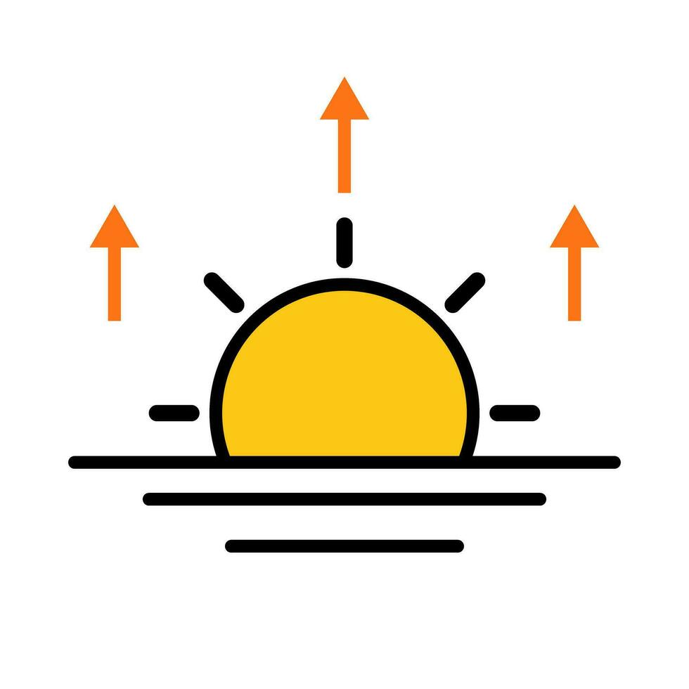 Flat design sunrise icon. Vector. vector