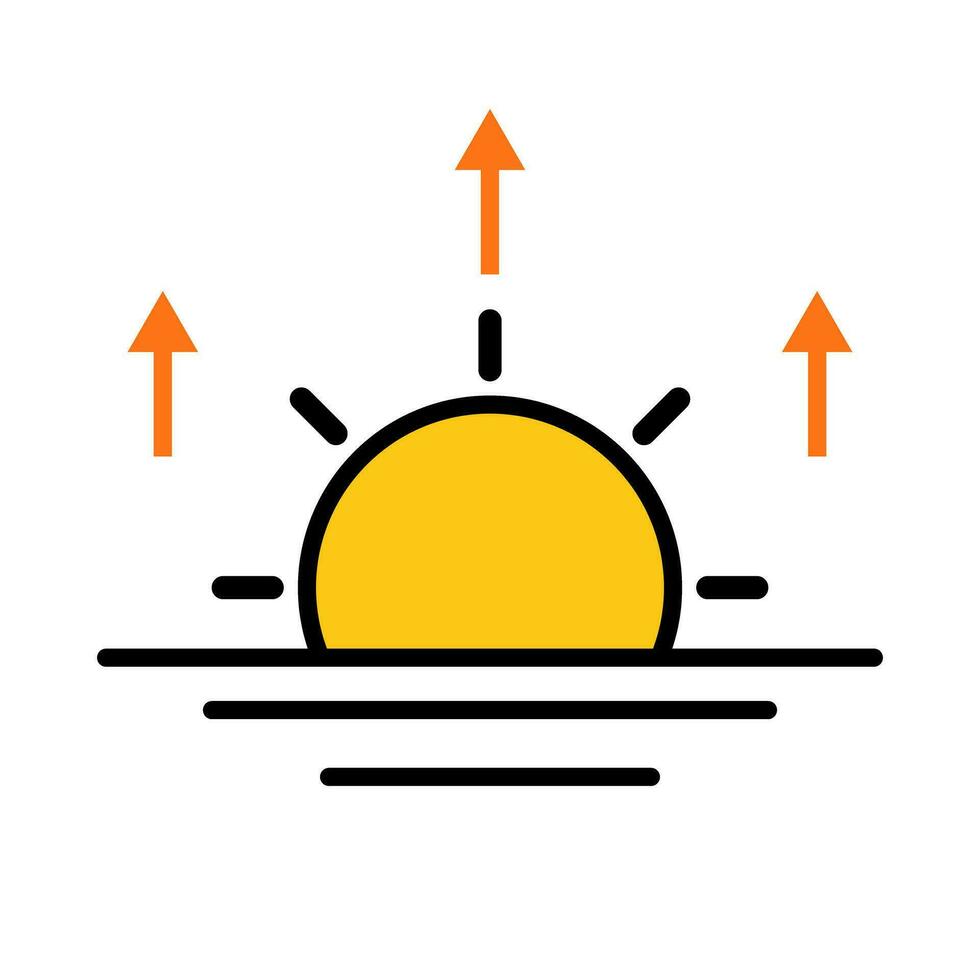 Flat design sunrise icon. Vector. vector