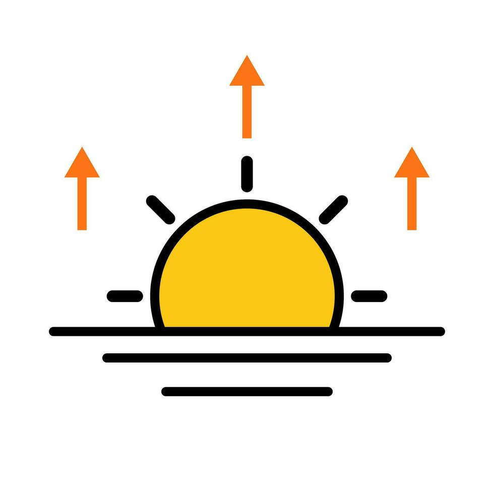 plano diseño amanecer icono. vector. vector