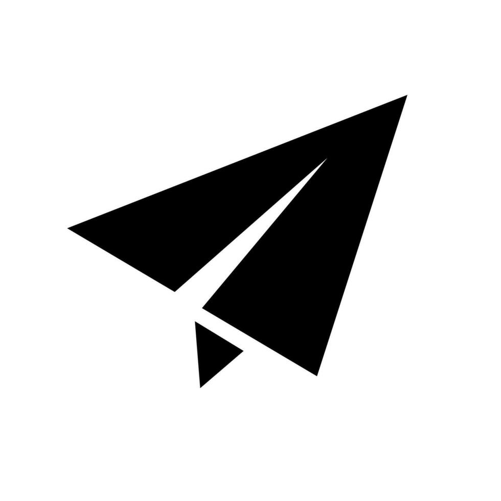 Simple paper airplane silhouette icon. Email or message sending symbol. Vector. vector