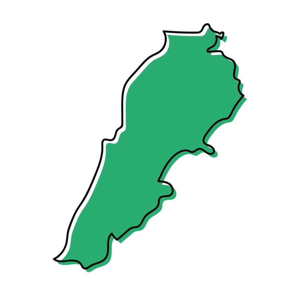 Modern Lebanon map icon. Vector. vector