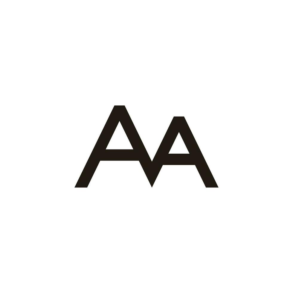 letter aa simple linked font logo vector